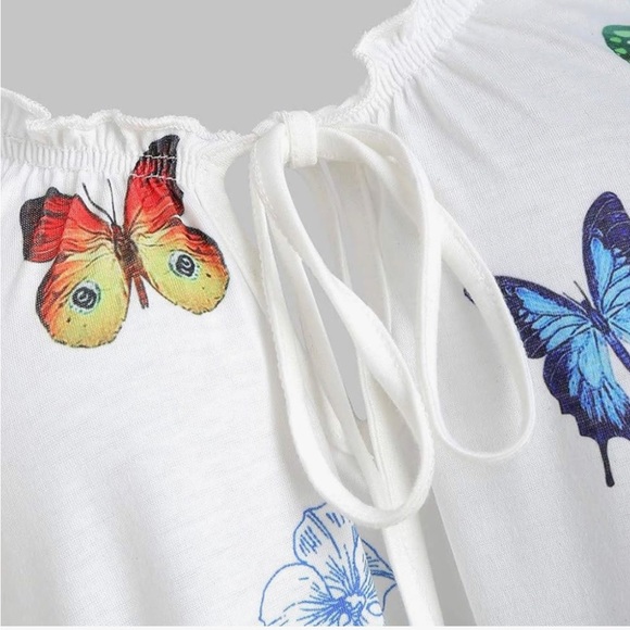 Womens Casual Plus Size Butterfly Print Blouse Size XXL - Picture 5 of 10